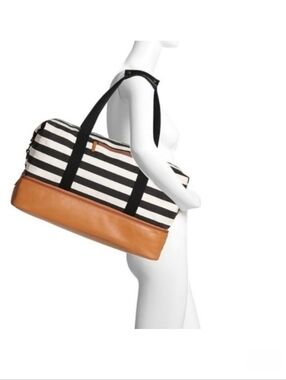 NWOT - DSW Large Weekender Striped Travel Bag with Shoe Compartment